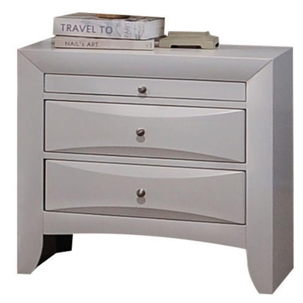 Acme Ireland 2 Drawer Wood Nightstand In White