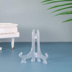 Artliving 4'' Clear Plastic Stand Cookie Holder Display Stand Place Card Holder Display Easels At Weddings, Birthday Party(24 Pa