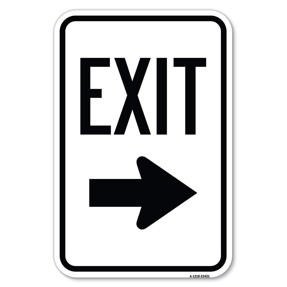 Parking Lot Sign Exit Sign (Right Arrow) | 12' X 18' Heavy-Gauge Aluminum Rust Proof Parking Sign | Protect Your Business & Mu