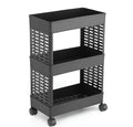 Bd Store Plastic Storage Rack Trolley With Wheels, 3 Layer Multipurpose Organizer Shelf For Kitchen, Bathroom & Bedroom, Open St