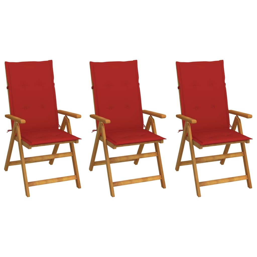 vidaXL Acacia Wood Outdoor Recliner Chairs - Thumbnail 4