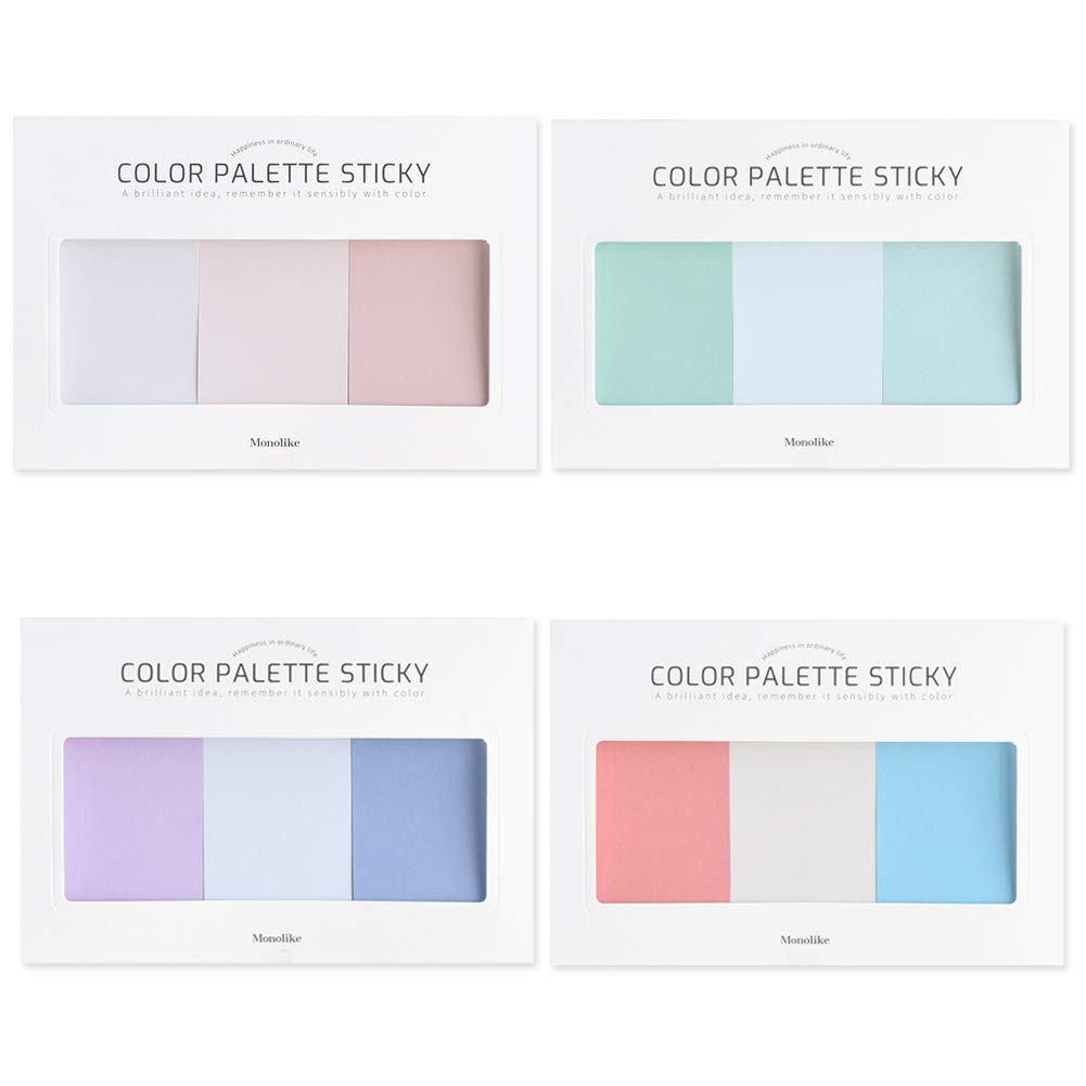 Monolike Color Palette Sticky Solid 301 A Set 4P - Self-Adhesive Memo Pad 30 Sheets