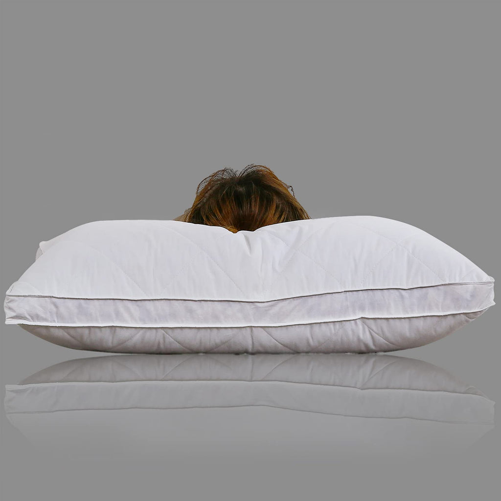 Three Geese Pack Of 1 White Goose Feather Bed Pillows Queen/Standard Size- Soft 600 Thread Count 100% Cotton, Medium Firm,Soft S
