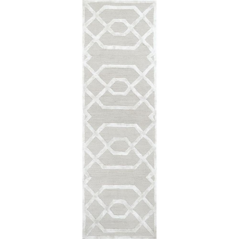 Alora Decor Madison 2'6&quot; X 8' Trellis Beige/Ivory Hand-Tufted Area Rug