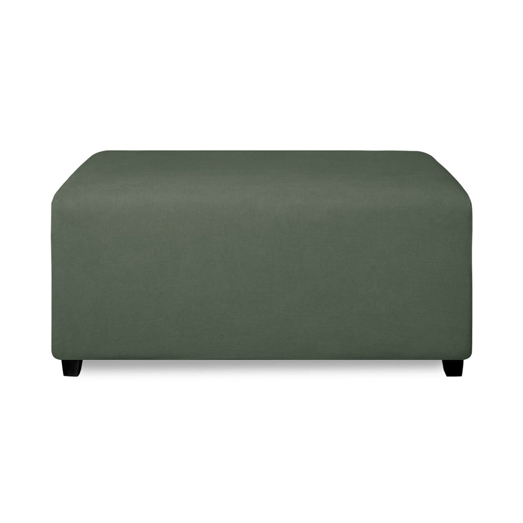 Purefit Super Stretch Soft Form Fit Ottoman Cover Rectangle - Ottoman Slipcovers For Foot Stool & Folding Storage Furniture For Living Room With Nonslip Elastic Bottom (Small, Grayish Green)