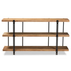 Baxton Studio Tarah Modern Rustic and Industrial Natural Brown Finished Wood and Black Finished Metal Console Table
