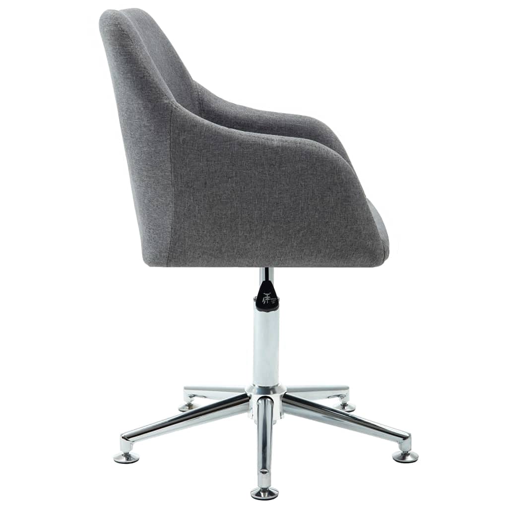 vidaXL Swivel Dining Chair in Light Gray - Ergonomic Design with Adjustable Height - Scandinavian Styled Fabric Upholstered Chair