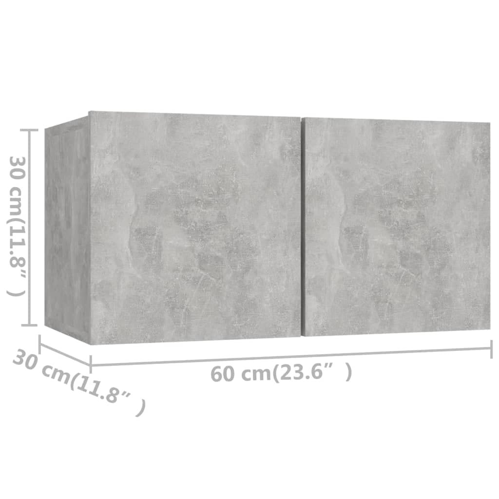 vidaXL 4X TV Cabinets Home Living Room Furniture TV Stand HiFi Stereo Cabinet Media Unit Entertainment Center Concrete Gray Engineered Wood