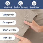 Extra Deep Pocket Cal King Sheets - 4 Piece Breathable & Cooling Bed Sheets - Hotel Luxury Bed Sheet Set - Soft, Wrinkle Free & Comfy - Easily Fits Extra Deep Mattresses - Deep Pocket Wheat Sheets Set