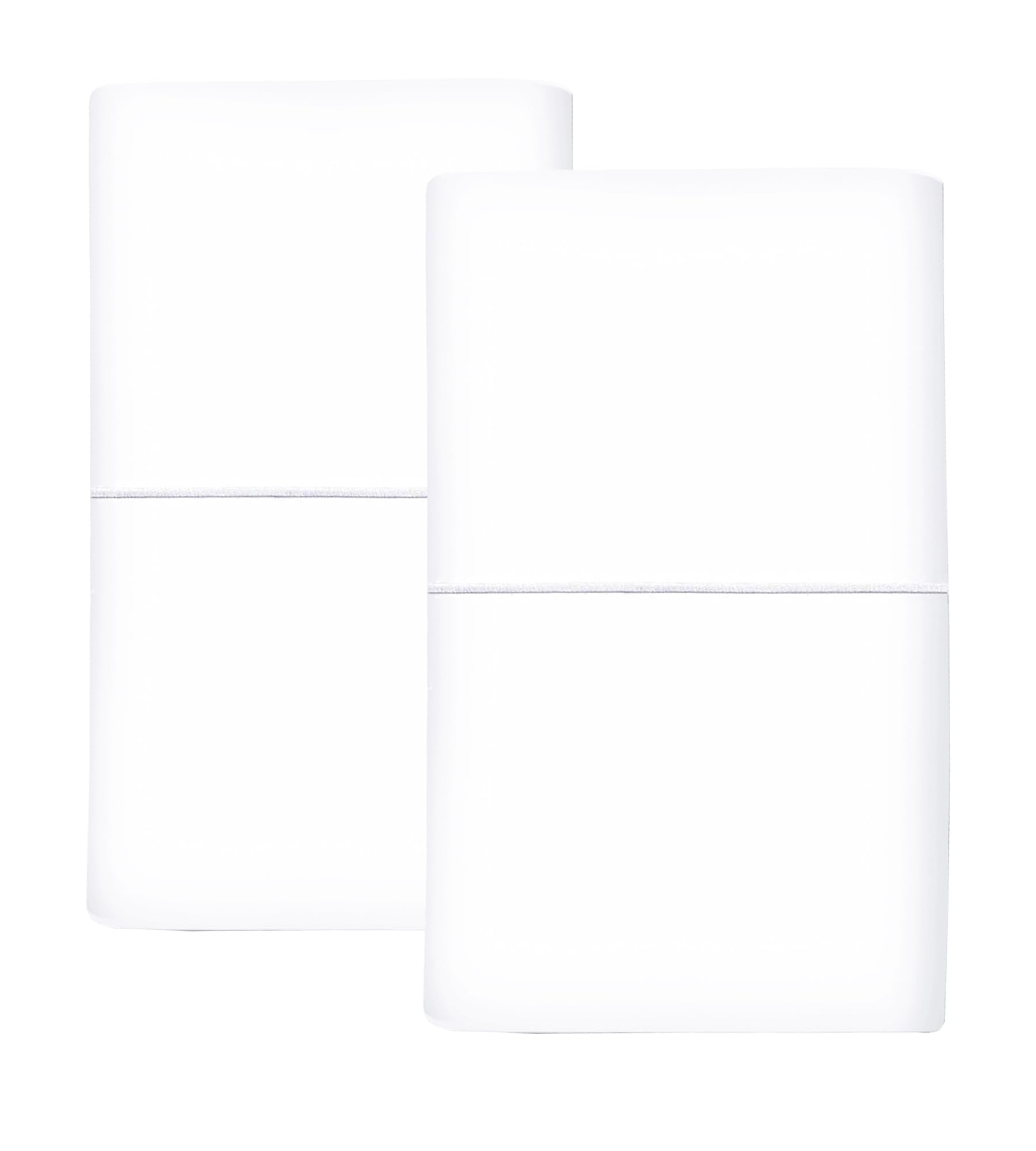 Feather & Stitch Pillowcasesolid Cotton Pillow Case Covers Set Of 2 King Size Envelop Closuresoft Luxury 500Tc Damask Sateen Wea