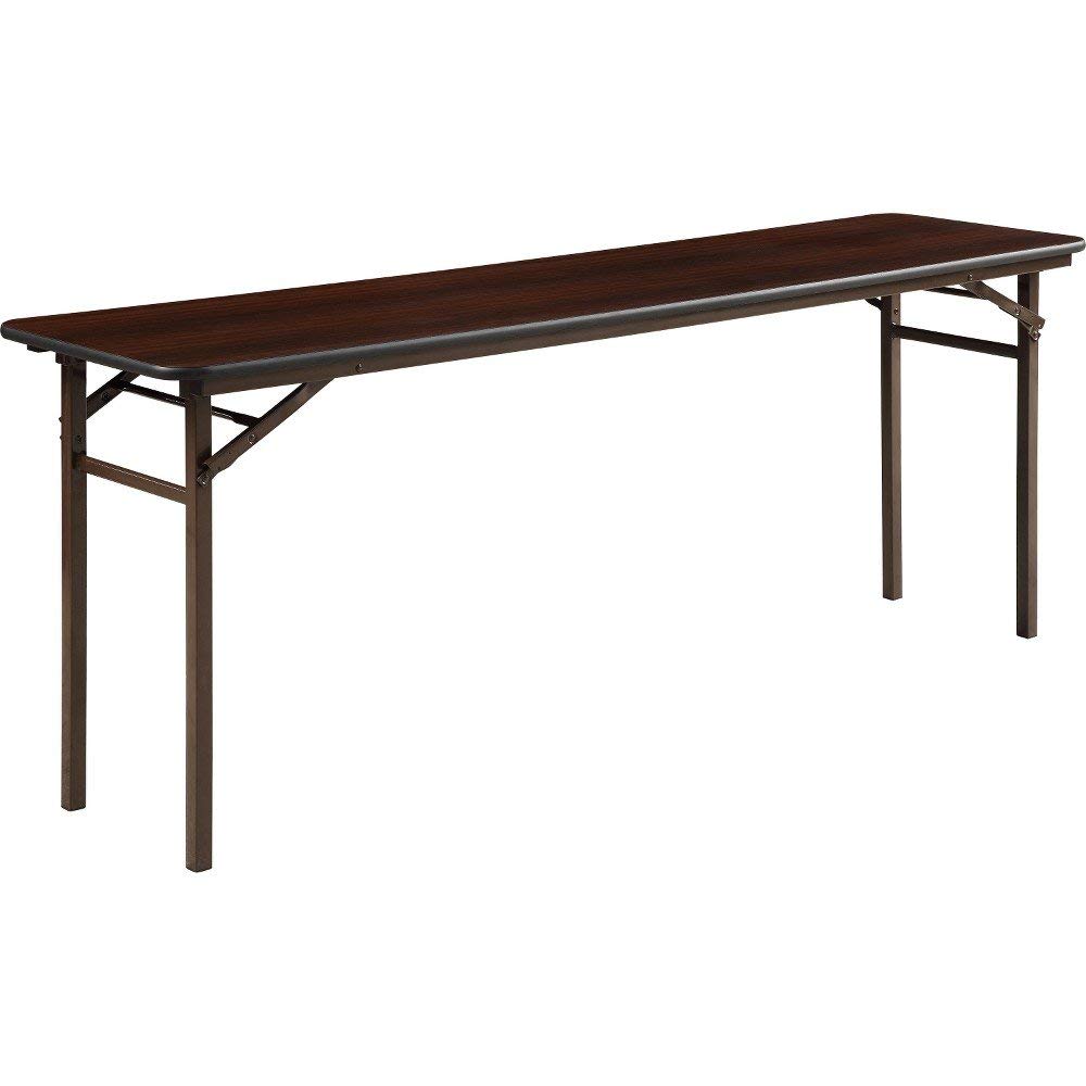 Lorell Folding Mahogany Banquet Table, 72&quot;