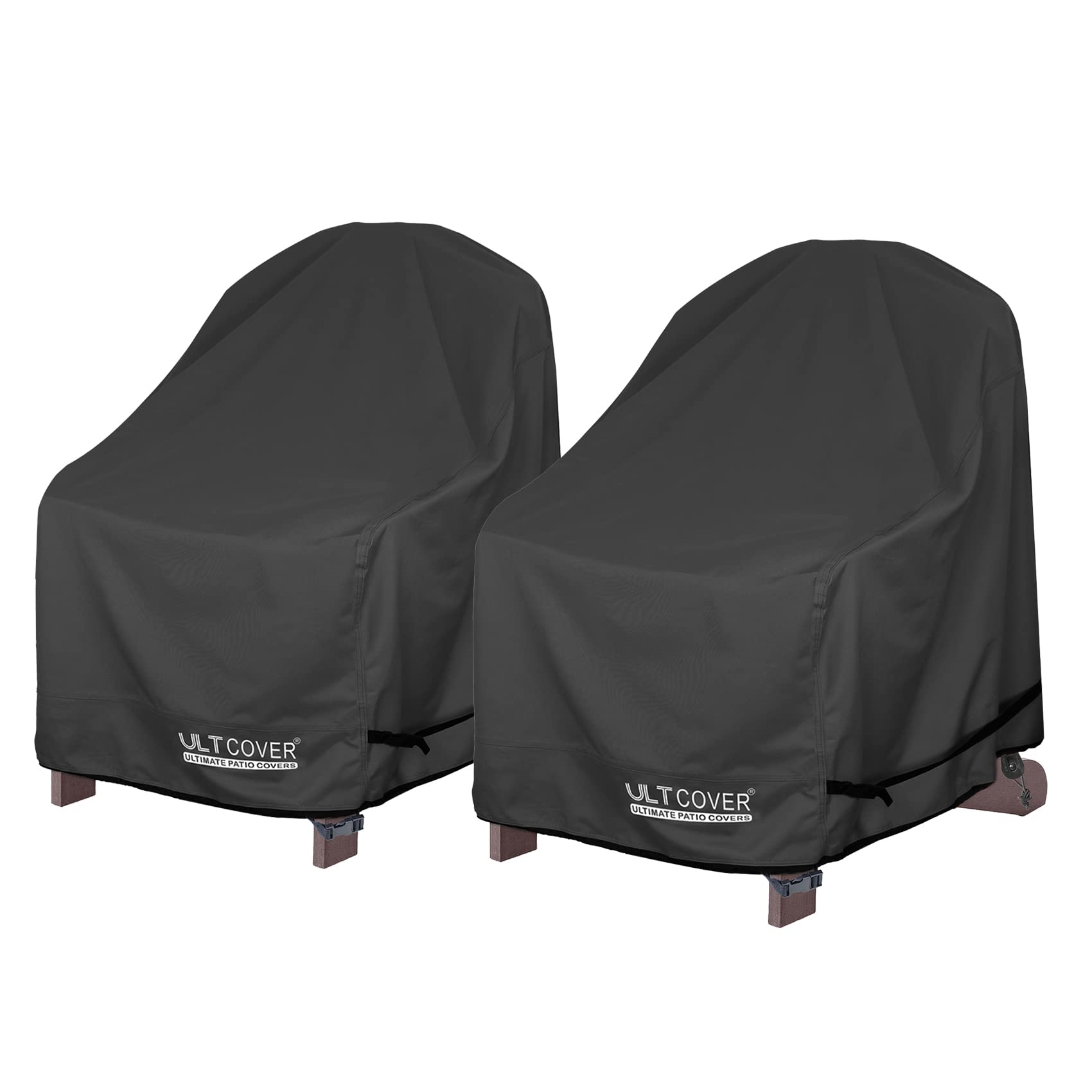 Ultcover Waterproof Patio Adirondack Chair Cover 2 Pack For Outdoor Chair Size Upto 32W X 38D X 36H Inch, Black