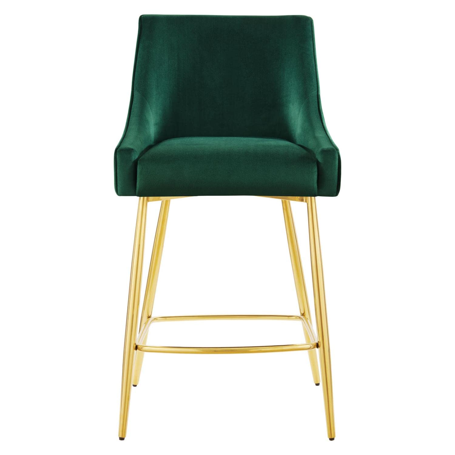 Modway Discern 2 Counter Stools, Pack of 2, Green