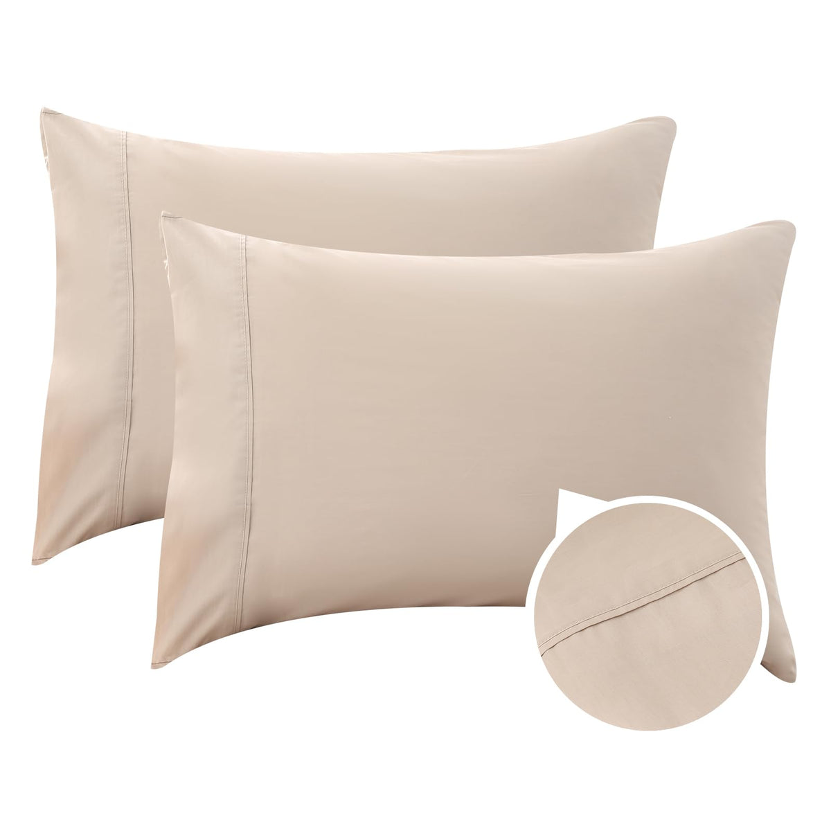 Overket 100% Cotton Pillowcase King (20' X 40') Egyptian Cotton Pillow Cover Cooling Breathable Soft Luxury Sateen Pillowcases