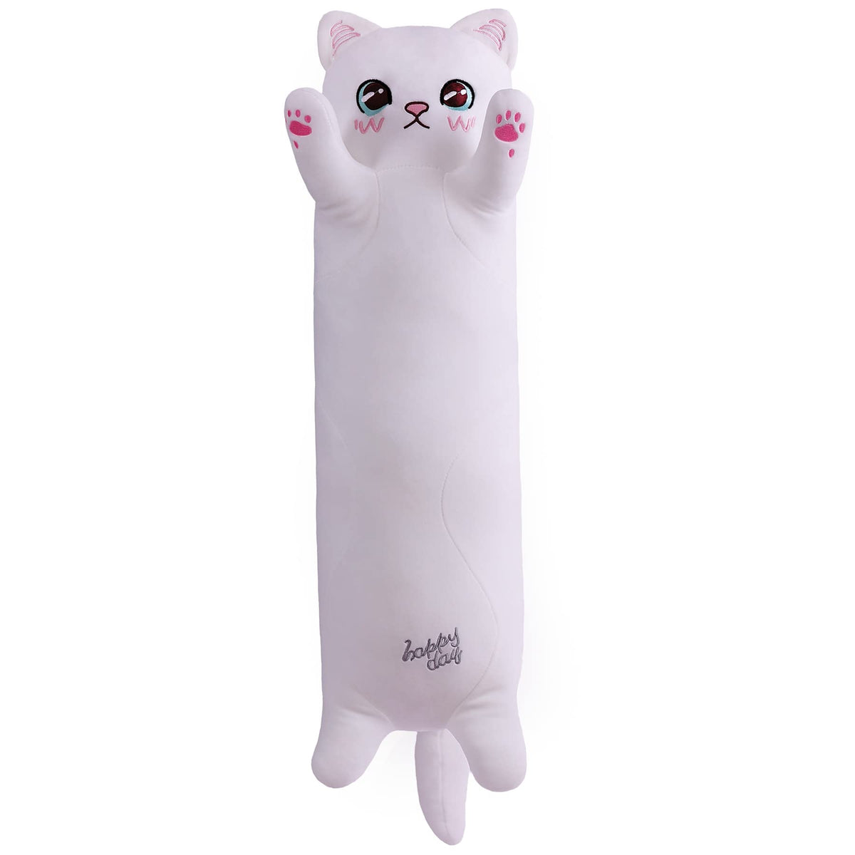 Yeqivo Cat Soft Plush Pillow Cute Cat Body Pillow, Long Stuffed Cat Plush Cat Stuffed Animal Toy Kitten Long Throw Pillow Gift f
