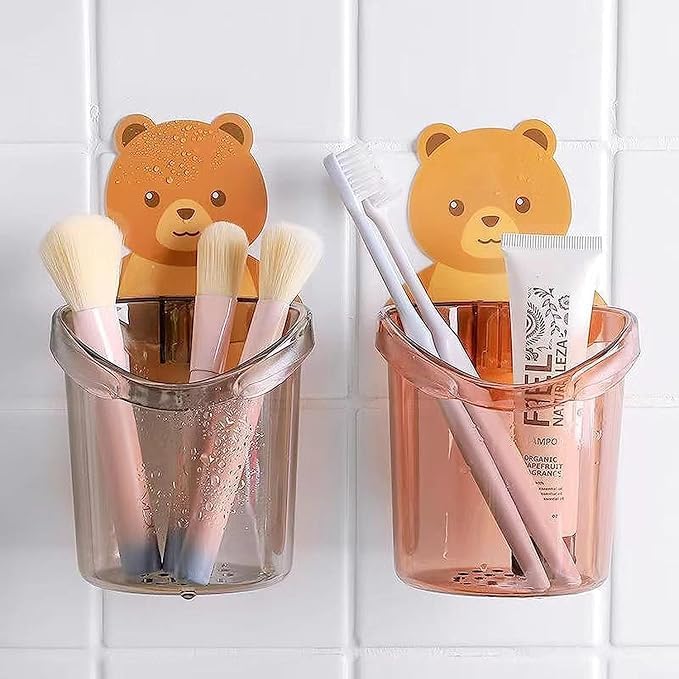 Plastic Toothbrush Holders for Bathroom, Multicolor Cup Organizer for Toothbrushes and Toothpaste, Compact and Durable Bathroom 