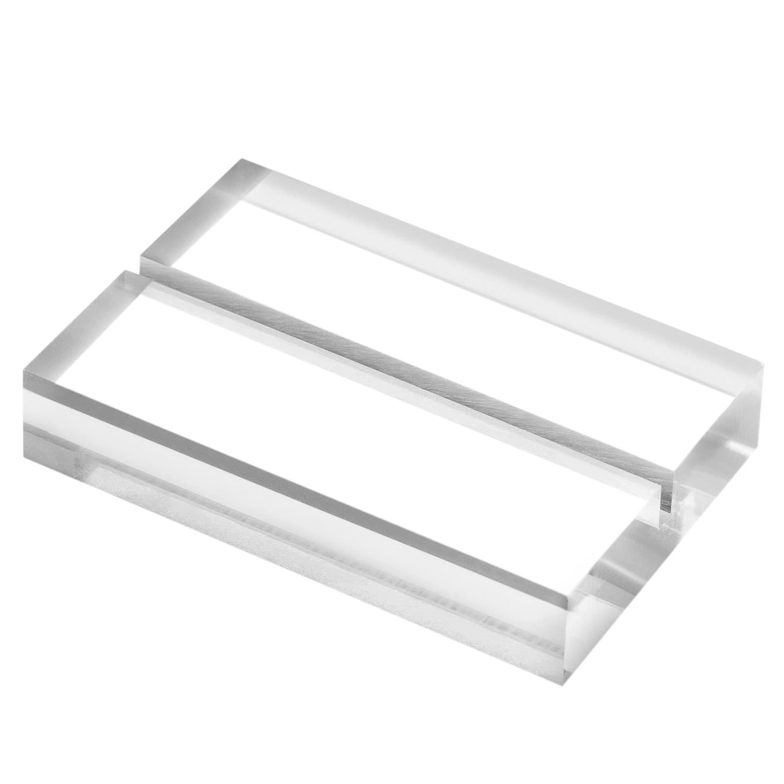 JINMURY 20 Pack 3 Clear Acrylic Sign Holder- 1/8 (3mm) Slot Acrylic Sign Stand for Display Acrylic Table Numbers Wedding Signage