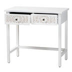 Baxton Studio Yelena 33.5-inch W x 17.7-inch D Console Table, White/Chrome (236-13336-HiT)