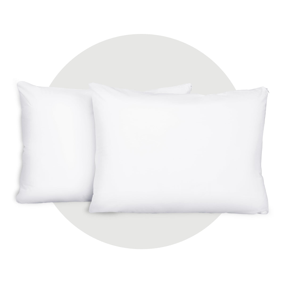 2 Pack King Size Zippered Pillow Protector, Waterproof Soft Breathable Pillow Cover, Waterproof Microfiber Fully Encased, Durabl