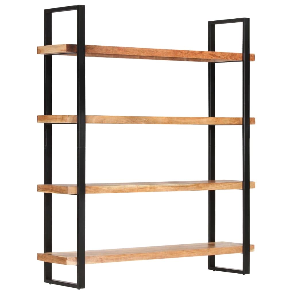 vidaXL Bookshelf, Open Shelf 4-Tier Bookcase, Wall Bookshelf for Office Living Room, Freestanding Shelving Unit, Industrial, Solid Acacia Wood