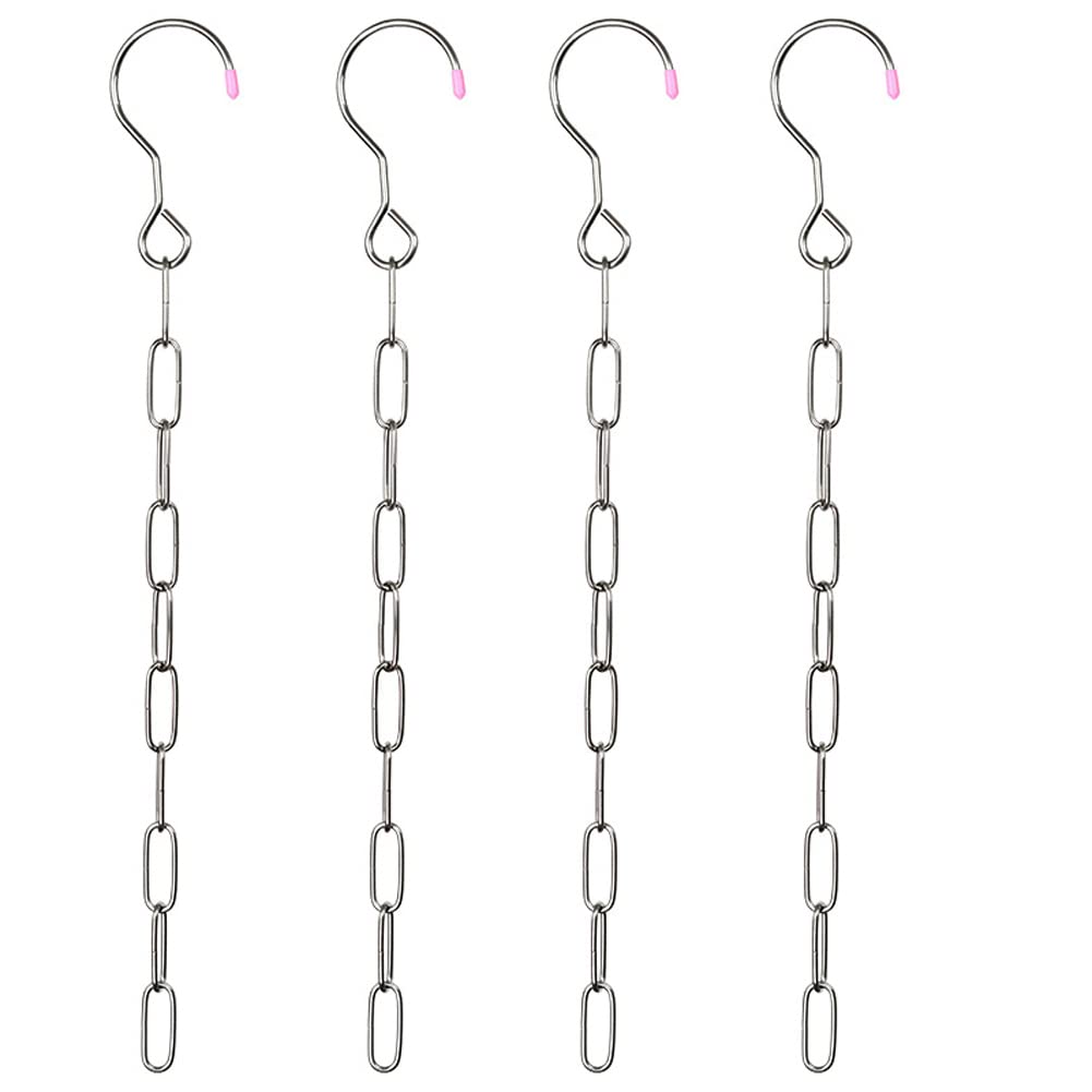 luzen 4Pcs Stainless Steel Closet Organizers and Storage Space Saving Hanger Chains Clothes Hanger Connector Chain Cascading Han