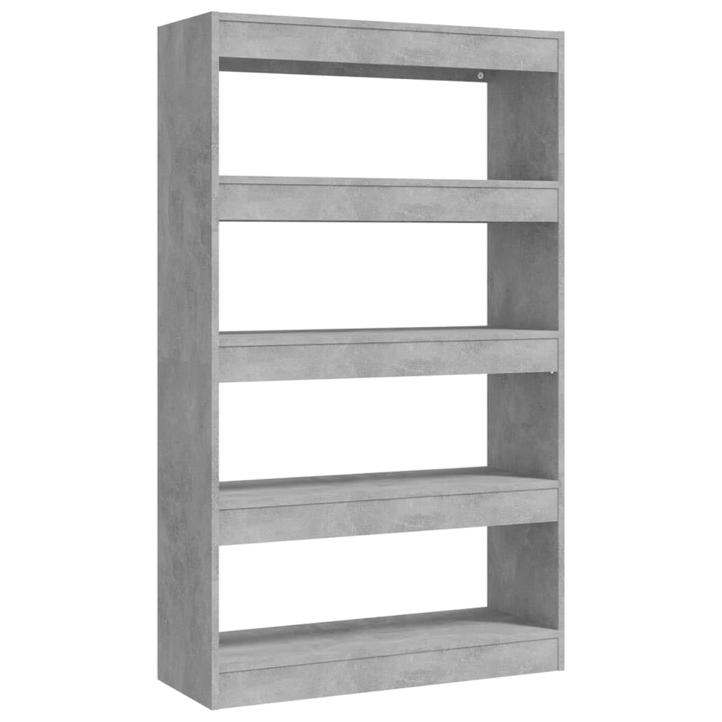 vidaXL Book Cabinet/Room Divider Concrete Gray 31.5&quot;x11.8&quot;x53.1&quot; Chipboard