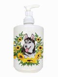 Caroline's Treasures CK2904SOAP Siberian Husky #2 in Sunflowers Ceramic Soap Dispenser Hand Soap Dispenser Pump Bottles for Bath