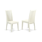 East West Furniture Dlip5-Lwh-W 5 Piece Kitchen Table & Chairs Set Includes A Round Dining Table With Dropleaf And 4 Dining Room Chairs, 42X42 Inch, Linen White