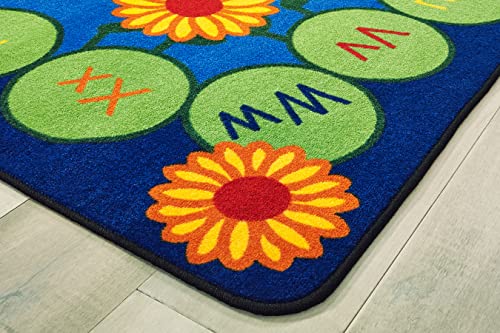 Carpets For Kids 2201 Abc Caterpillar Literacy Classroom Nursery Room Rug 4Ft 5In X 5Ft 10In Rectangle Blue