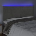 Vidaxl Led Headboard Home Indoor Bedroom Bed Accessory Upholstered Bed Header Furniture With Led Light Gray 70.9"X2"X46.5"/50.4" Velvet