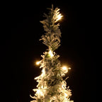 Vidaxl Artificial Christmas Tree - Lifelike Pvc Material With Flocked Snow Design - 8 Lighting Modes, Sturdy Metal Stand, 200 Warm White Leds And Usb Interface - Total Height 82.7"