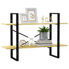 vidaXL Book Cabinet - Solid Pine Wood 2-Tier Bookshelf - Scadinavian Style Library Storage Organizer - Light Brown 39.4"x11.8"x27.6"