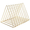 Cq acrylic Triangle File Folder Racks and Magazine Holder,10 Lattice Metal Newspaper Holder Magazine File Storage for Office Hom