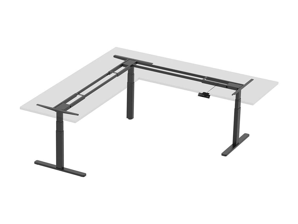 Workstream By Monoprice Triple Motor Height Adjustable SitStand Corner Desk Fra