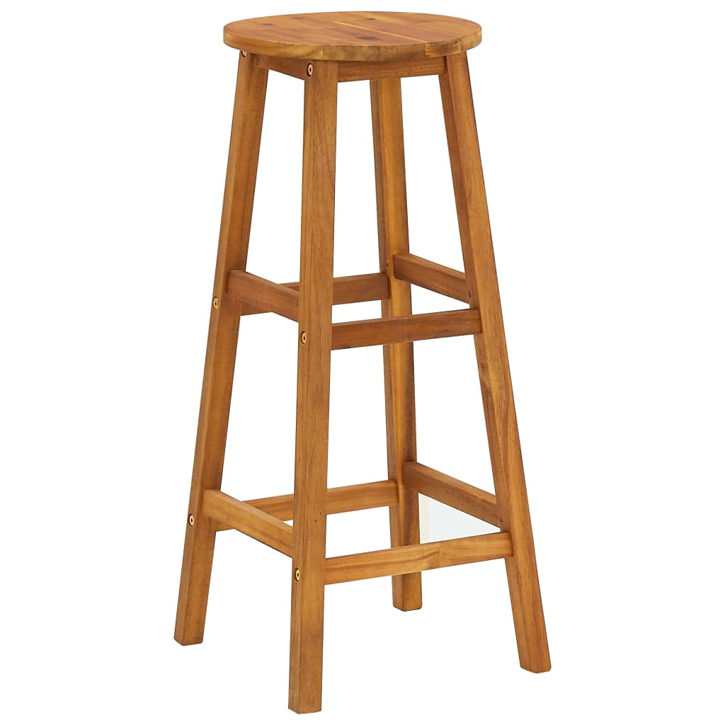 vidaXL 2/4/6x Solid Acacia Wood Bar Stool Outdoor Garden Bistro Chairs Stools