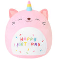 Sqeqe Cat Plush Toy Unicorn Cat Stuffed Animal Cute Birthday Cat Plushies Pillow Soft Plushie Doll Gifts For Kid Decor(Pink Cati