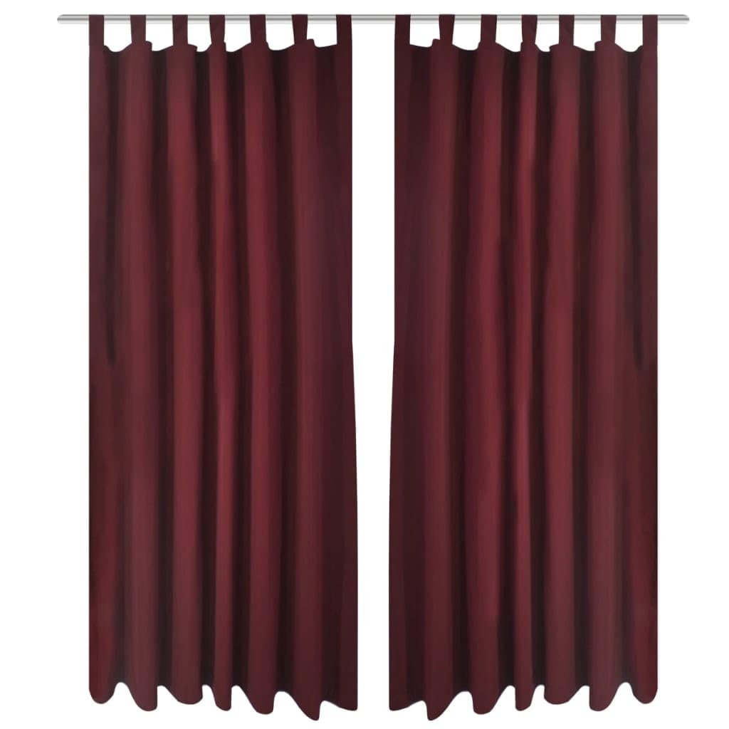 2 pcs Bordeaux Micro-Satin Curtains with Loops 55&quot; x 96&quot;