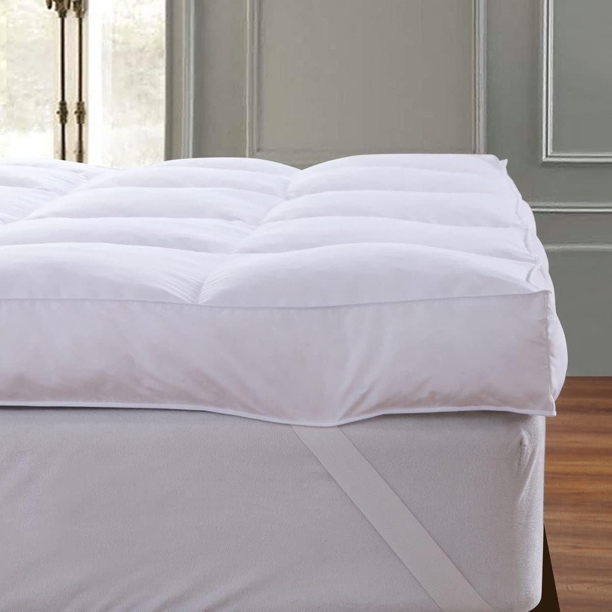 Queen Rose Mattress Topper King, Extra Soft Pillow Top King Mattress Topper, Cooling Thick Plush Bed Topper Snow Down Alternativ