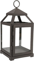 Hosley 12 Inch High Clear Glass and Iron Classic Style Lantern Ideal Gift for Festivities Parties Weddings Aromatherapy and Spa 