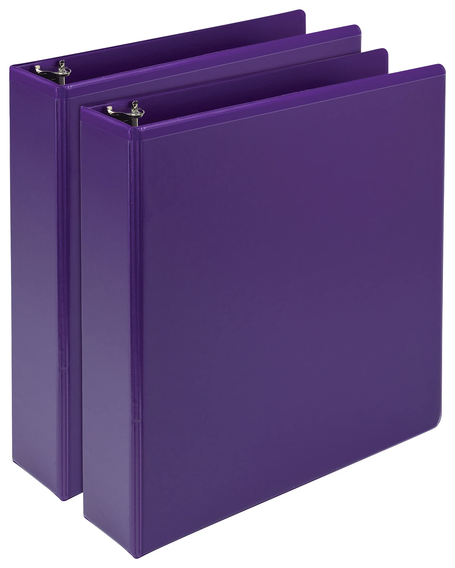 Samsill Fashion Round Ring View Binder, 2 Inches, Purple, Pack Of 2