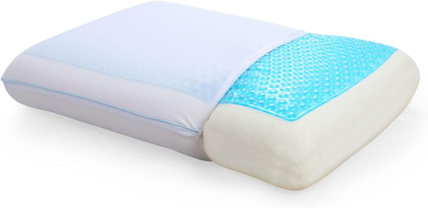 Classic Brands Reversible Cool Gel And Memory Foam Double-Sided Pillow, Soft And Comfortable Orthopedic Support, Standard