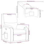 vidaXL Fabric Massage Recliner Chair for Living Room, Home Theater, 6-Point Vibration Massage, Adjustable Back & Footrest, Side Pocket, Black