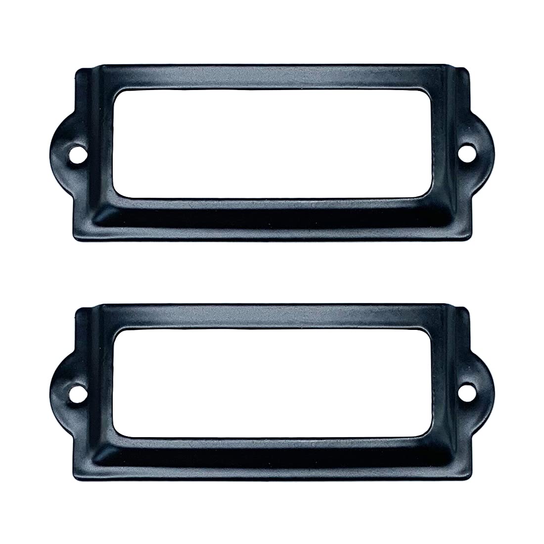 Adiyer [24 Pack] Black Office Library File Drawer Cabinet Card Tag Label Holder Metal Frame 83Mm X 30Mm