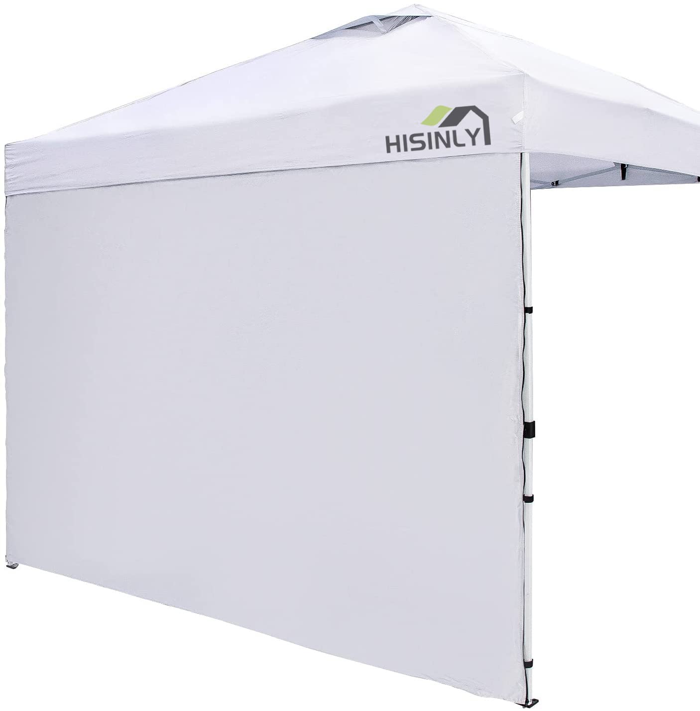 Hisinly Instant Canopy Tent Sidewalls With Silver Coating For 10X10 Ft Pop Up Canopy, 300D Polyester 100% Waterproof And 99% Uv