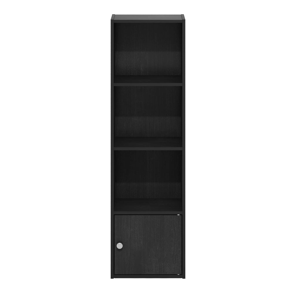 Furinno Luder Shelf Bookcase with 1 Door Storage Cabinet, Blackwood