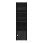 Furinno Luder Shelf Bookcase with 1 Door Storage Cabinet, Blackwood
