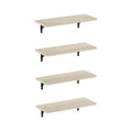 Furinno Rossi 18-Inch Wall Mounted Floating Display Shelves, Metropolitan Pine, Set of 4