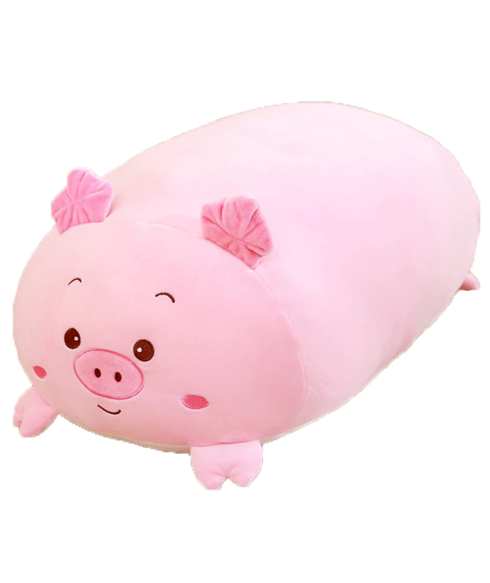 Tongsong 8 Inch Long Plush Pig Stuffed Animal Pig Hugging Pillow Cuddly Pig Pillow Plushies Toy Home Decor Pink Piggy Huggable A