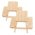 Vaguelly 2pcs Miniature Wooden Dollhouse Furniture Picnic Table Chair Bench for Projects for Creative Photography Room Decor Unf