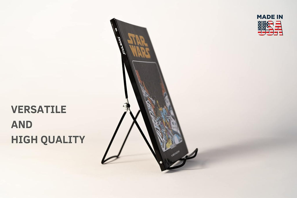 Kingdom Solutions Made In Usa 4-Pack Sturdy & Durable Adjustable Metal Easels To Display Books, Frames, Comics, Plates & More -
